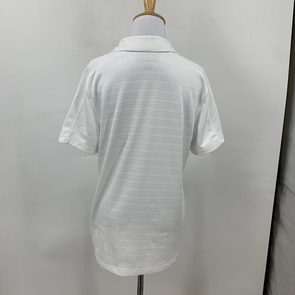 Adidas Ironwood Girls Golf AdiSelect Polo Shirt Womens L White Striped Climalite - Picture 5 of 12